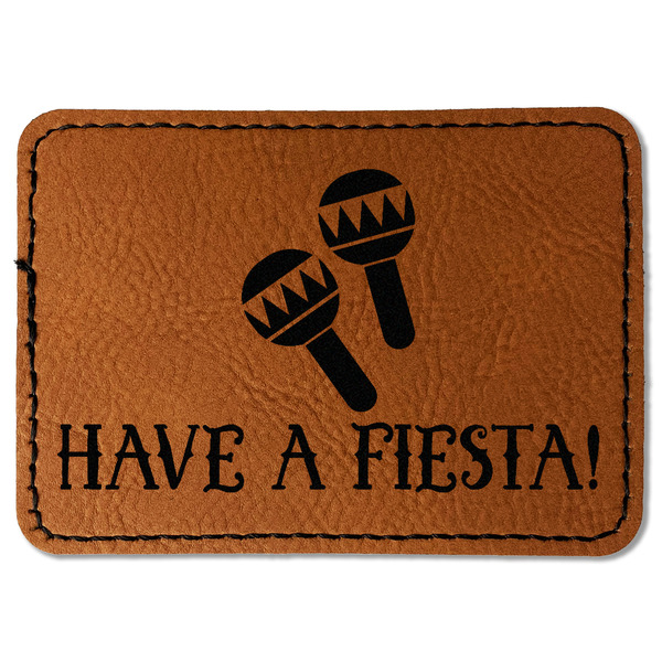 Custom Fiesta - Cinco de Mayo Faux Leather Iron On Patch - Rectangle (Personalized)