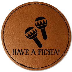 Fiesta - Cinco de Mayo Faux Leather Iron On Patch - Round (Personalized)