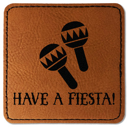 Fiesta - Cinco de Mayo Faux Leather Iron On Patch - Square (Personalized)