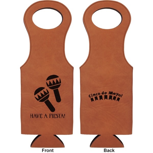Fiesta - Cinco de Mayo Leatherette Wine Tote Double Sided - Front and Back