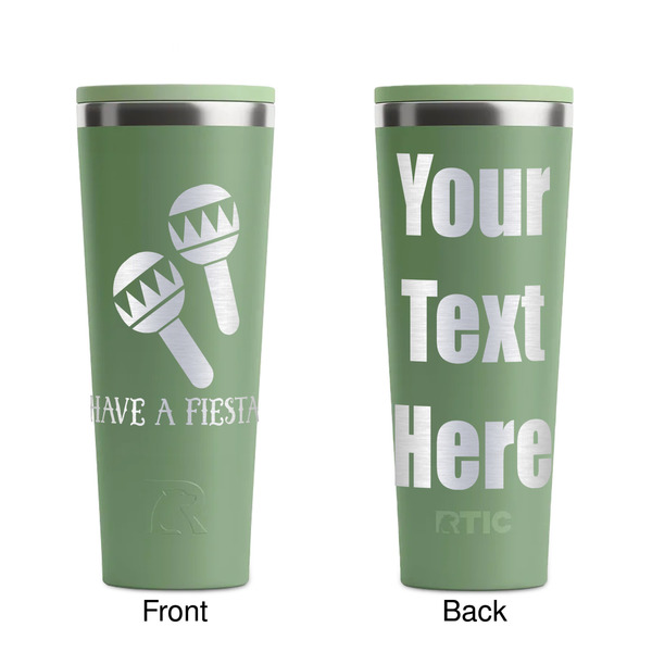 Fiesta - Cinco de Mayo Light Green RTIC Everyday Tumbler - 28 oz. - Front and Back
