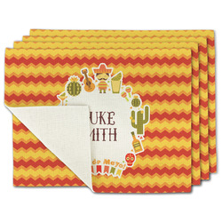 Fiesta - Cinco de Mayo Single-Sided Linen Placemat - Set of 4 w/ Name or Text