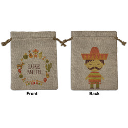 Fiesta - Cinco de Mayo Medium Burlap Gift Bag - Front & Back (Personalized)