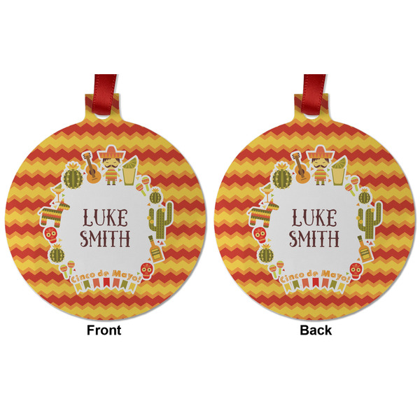 Fiesta - Cinco de Mayo Metal Ball Ornament - Front and Back