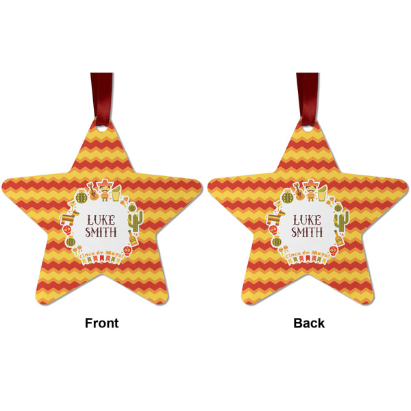 Fiesta - Cinco de Mayo Metal Star Ornament - Front and Back