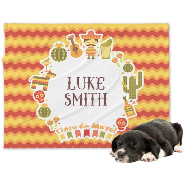 Custom Fiesta - Cinco de Mayo Dog Blanket - Large (Personalized)
