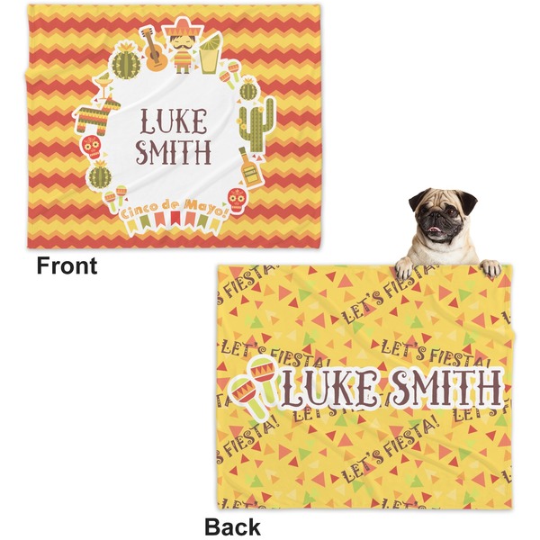 Fiesta - Cinco de Mayo Microfleece Dog Blanket - Large- Front & Back