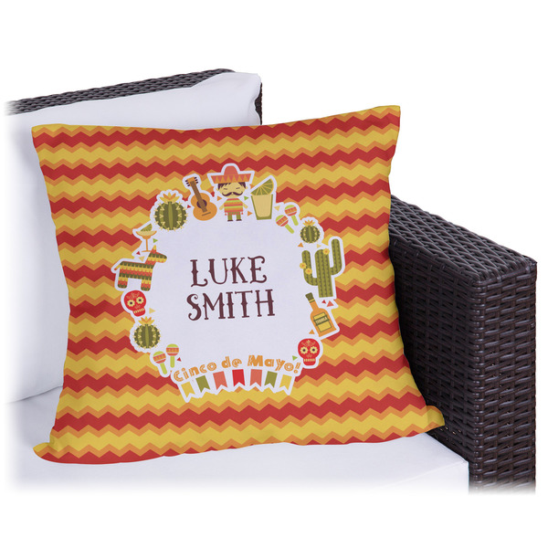 Custom Fiesta - Cinco de Mayo Outdoor Pillow - 18" (Personalized)
