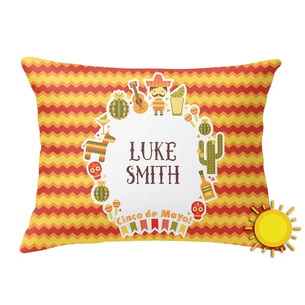 Custom Fiesta - Cinco de Mayo Outdoor Throw Pillow (Rectangular) (Personalized)