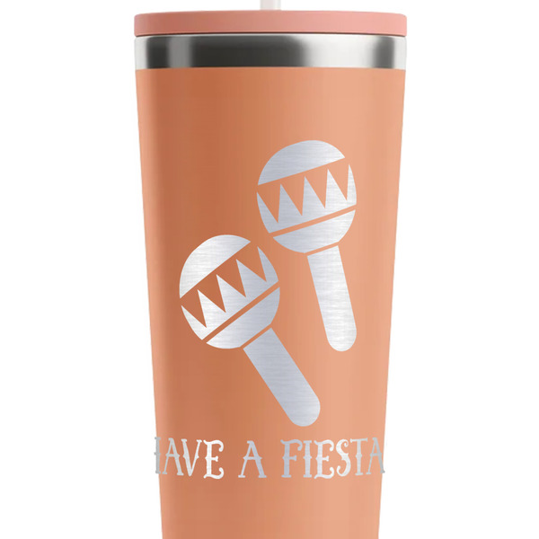Fiesta - Cinco de Mayo Peach RTIC Everyday Tumbler - 28 oz. - Close Up