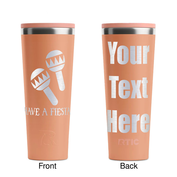 Fiesta - Cinco de Mayo Peach RTIC Everyday Tumbler - 28 oz. - Front and Back