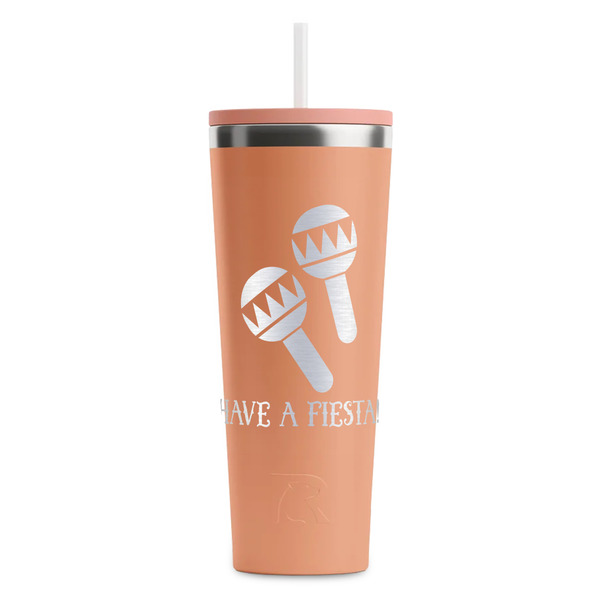 Custom Fiesta - Cinco de Mayo RTIC Everyday Tumbler with Straw - 28oz - Peach - Double-Sided (Personalized)