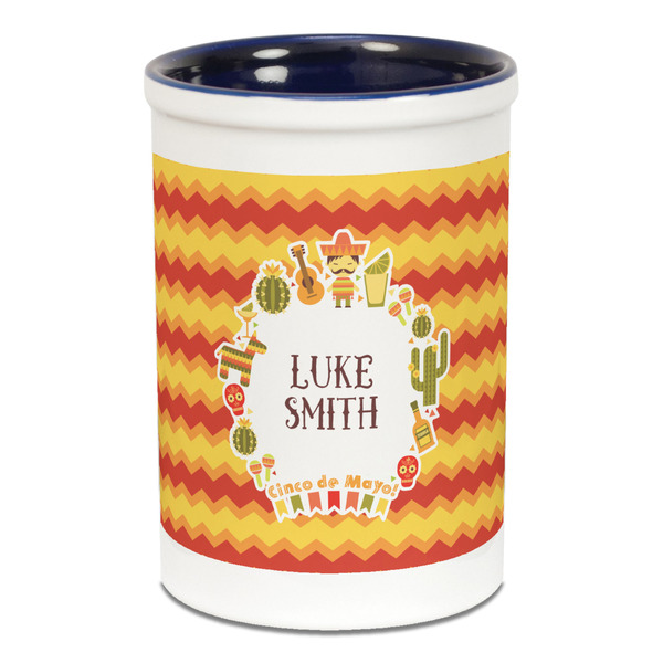 Custom Fiesta - Cinco de Mayo Ceramic Pencil Holders - Blue