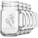 Fiesta - Cinco de Mayo Mason Jar Mugs (Set of 4) (Personalized)
