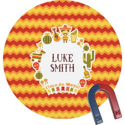 Fiesta - Cinco de Mayo Round Fridge Magnet (Personalized)