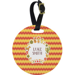 Fiesta - Cinco de Mayo Plastic Luggage Tag - Round (Personalized)