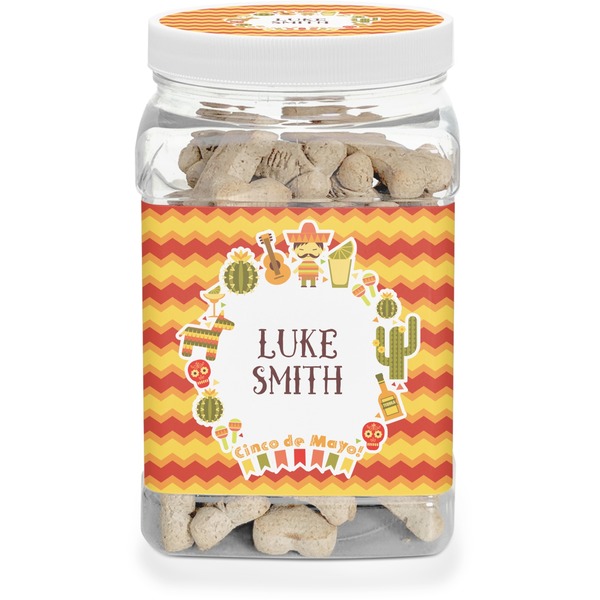 Custom Fiesta - Cinco de Mayo Dog Treat Jar (Personalized)