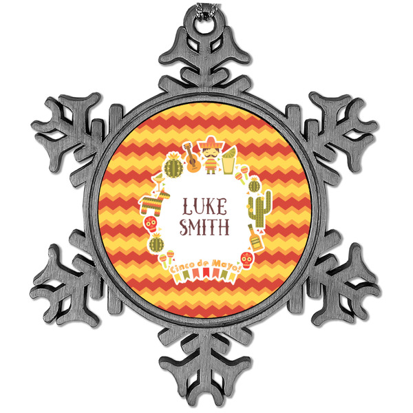 Custom Fiesta - Cinco de Mayo Vintage Snowflake Ornament (Personalized)