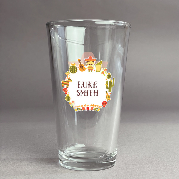 Custom Fiesta - Cinco de Mayo Pint Glass - Full Color Logo (Personalized)