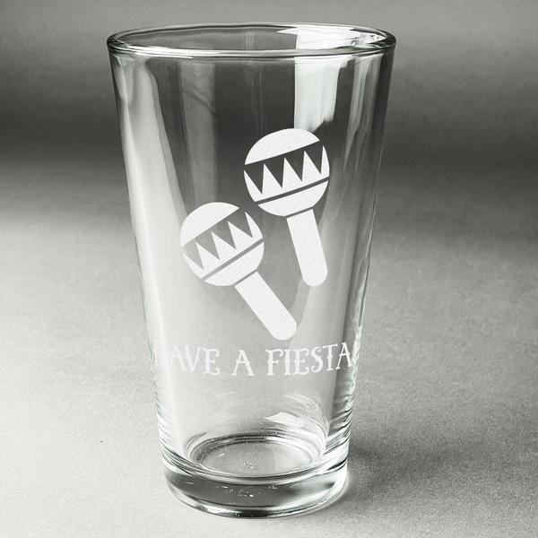 Custom Fiesta - Cinco de Mayo Pint Glass - Engraved (Single) (Personalized)