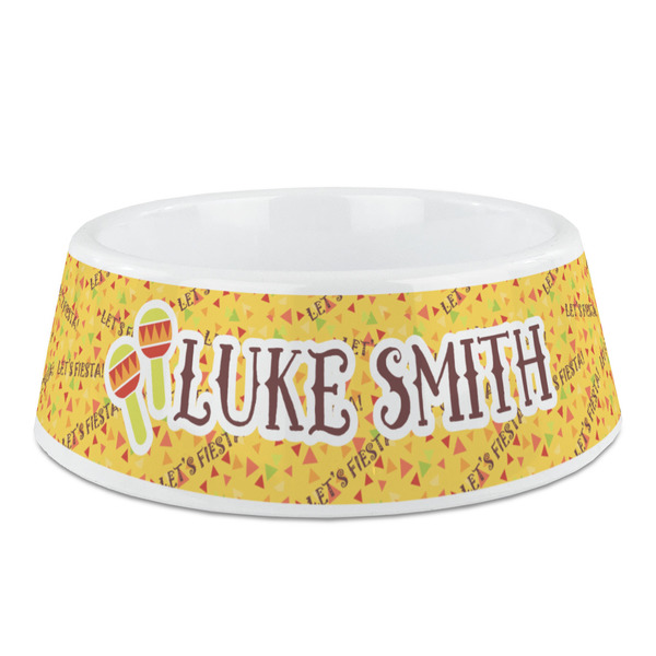 Custom Fiesta - Cinco de Mayo Plastic Dog Bowl - Medium (Personalized)