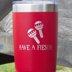 Fiesta - Cinco de Mayo 20 oz Stainless Steel Tumbler - Red - Single Sided (Personalized)