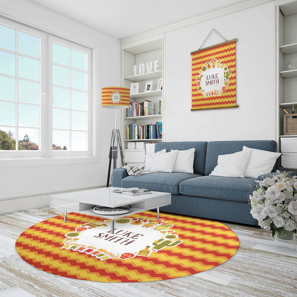 Fiesta - Cinco de Mayo Round Area Rug - IN CONTEXT