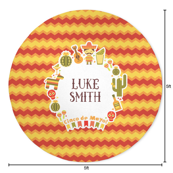 Fiesta - Cinco de Mayo Round Area Rug - Size