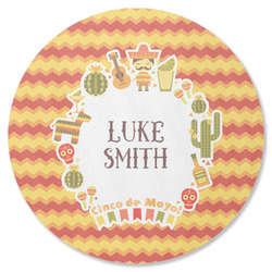 Fiesta - Cinco de Mayo Round Rubber Backed Coaster (Personalized)