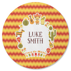 Fiesta - Cinco de Mayo Round Rubber Backed Coaster (Personalized)