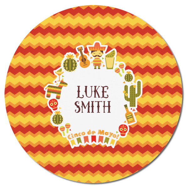 Fiesta - Cinco de Mayo Round Fridge Magnet - FRONT