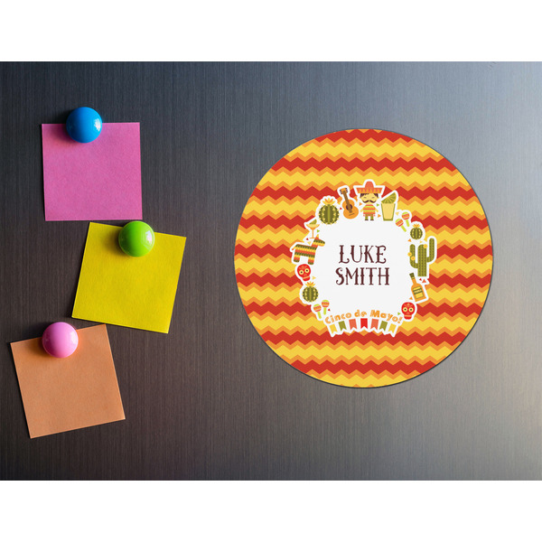 Fiesta - Cinco de Mayo Round Fridge Magnet - LIFESTYLE