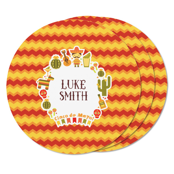Fiesta - Cinco de Mayo Round Fridge Magnet - THREE