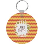 Fiesta - Cinco de Mayo Round Plastic Keychain (Personalized)