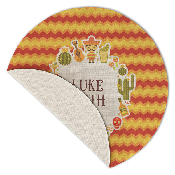 Fiesta - Cinco de Mayo Round Linen Placemats - Front (folded corner single sided)