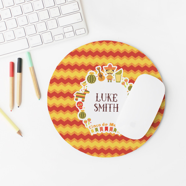 Fiesta - Cinco de Mayo Round Mousepad - LIFESTYLE 2