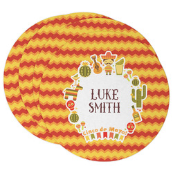 Fiesta - Cinco de Mayo Round Paper Coasters w/ Name or Text