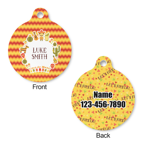 Fiesta - Cinco de Mayo Round Pet Tag - Front & Back