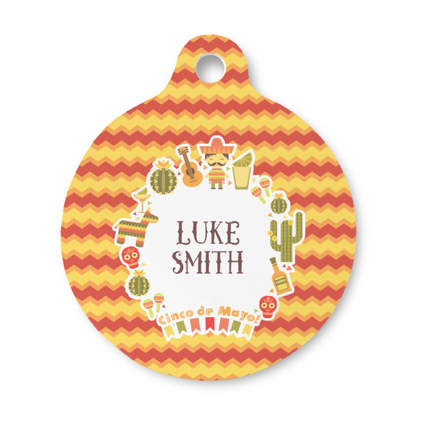 Custom Fiesta - Cinco de Mayo Round Pet ID Tag - Small (Personalized)