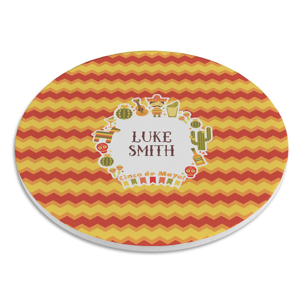 Fiesta - Cinco de Mayo Round Stone Trivet - Angle View