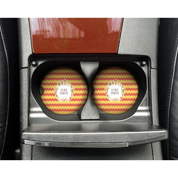 Fiesta - Cinco de Mayo Sandstone Car Coaster - In Cup Holder