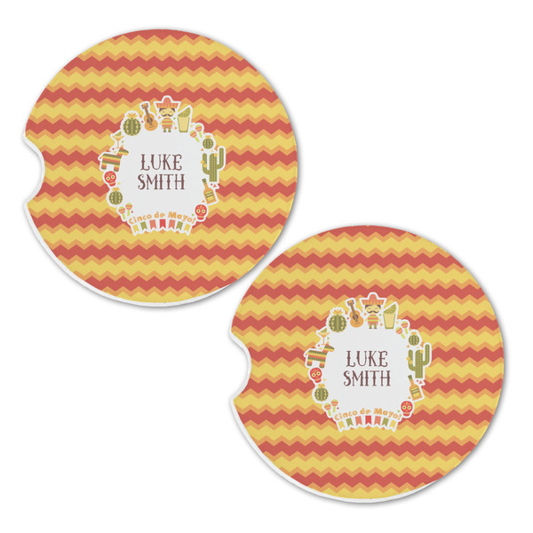 Fiesta - Cinco de Mayo Sandstone Car Coasters - Set of 2