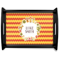 Fiesta - Cinco de Mayo Black Wooden Tray - Large (Personalized)