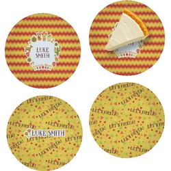 Fiesta - Cinco de Mayo Set of 4 Glass Appetizer / Dessert Plate 8" (Personalized)