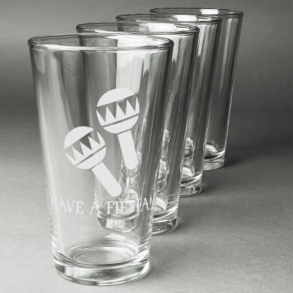 Fiesta - Cinco de Mayo Set of Four Engraved Pint Glasses - Set View