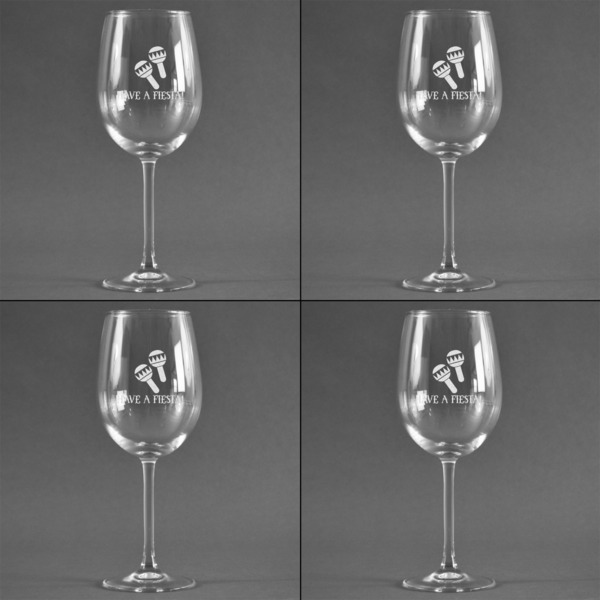 Fiesta - Cinco de Mayo Set of Four Personalized Wineglasses (Approval)