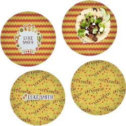 Fiesta - Cinco de Mayo Set of 4 Glass Lunch / Dinner Plate 10" (Personalized)