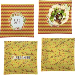 Fiesta - Cinco de Mayo Set of 4 Glass Square Lunch / Dinner Plate 9.5" (Personalized)