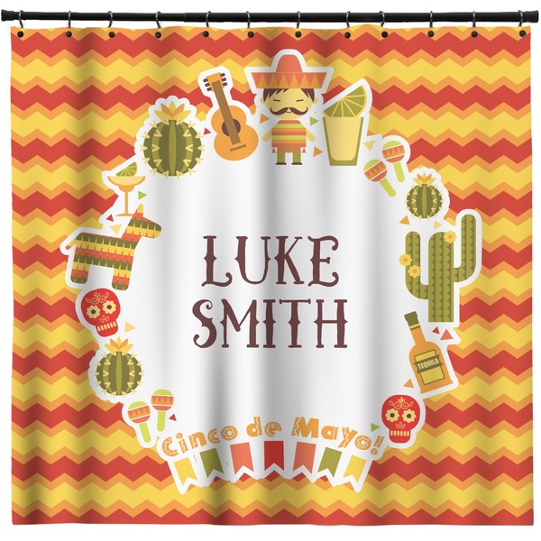 Custom Fiesta - Cinco de Mayo Shower Curtain - 71" x 74" (Personalized)