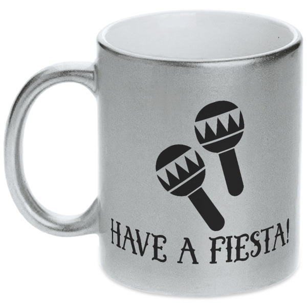 Custom Fiesta - Cinco de Mayo Metallic Silver Mug (Personalized)